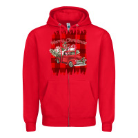 Red Merry Christmas Y'all Truck Zipper Hoodie - Bettercallsaul