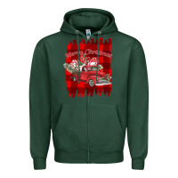 Sports Green Merry Christmas Y'all Truck Zipper Hoodie - Bettercallsaul
