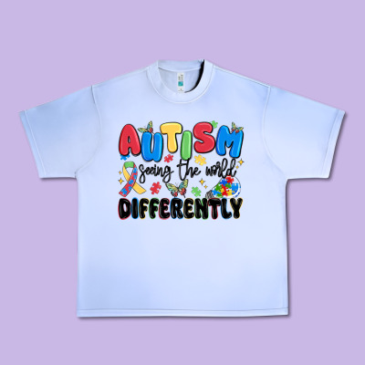 Autism Seeing The World Differently Urban Heavy Tee Designed By Maliassmallbusiness