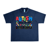 Navy autism seeing the world differently Urban Heavy Tee - MaliasSmallBusiness