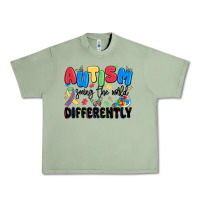 Oil Green autism seeing the world differently Urban Heavy Tee - MaliasSmallBusiness