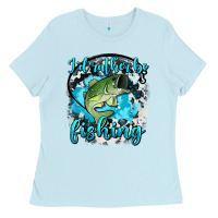 Baby Blue i d rather be fishing Ladies Tee - AdoDesignShop