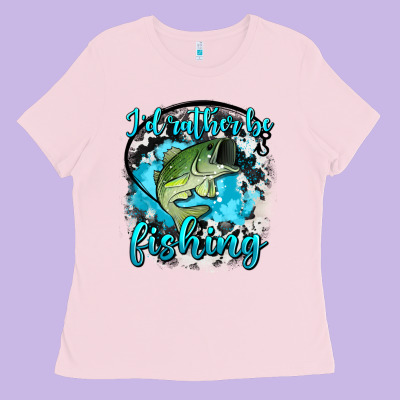 I D Rather Be Fishing Ladies Tee Designed By Adodesignshop
