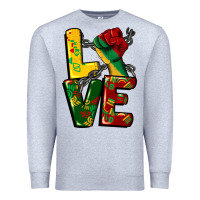 Heather Grey love juneteenth Premium Sweatshirt - CowGirlArtShop