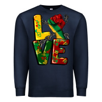 Navy love juneteenth Premium Sweatshirt - CowGirlArtShop