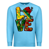Ocean Blue love juneteenth Premium Sweatshirt - CowGirlArtShop