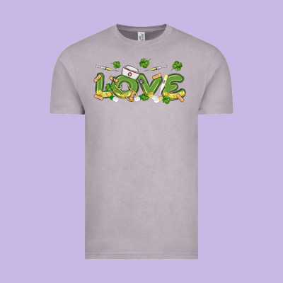 St Patricks Love Nurse Vintage Tee Designed By Maliassmallbusiness