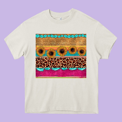 Leopard Sunflower Gemstone Heavy Core Tee Designed By Jahusdesignshop