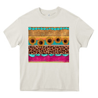 Cream leopard sunflower gemstone Heavy Core Tee - JahusDesignShop