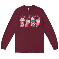 Burgundy christmas debbie cake white coffee cups Long Sleeve Tee - MaliasSmallBusiness