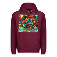 Burgundy love needs no words Premium Hoodie - CowGirlArtShop