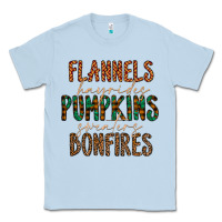 Dusty Blue flannels hayrides pumpkins bonfires Classic Tee - CowhideDigitalArt