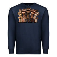Navy melanin juneteenth Premium Sweatshirt - CowGirlArtShop