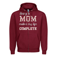 Burgundy Being A Mom Makes My Life Complete For dark Zipper Hoodie - Bettercallsaul