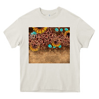 Cream leopard glitter sunflower gemstone Heavy Core Tee - JahusDesignShop