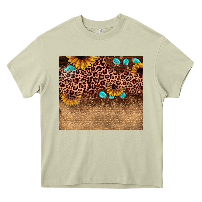 Leopard Glitter Sunflower Gemstone Heavy Core Tee by JahusDesignShop | Teevron