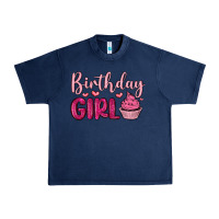 Navy birthday girl cupcake Urban Heavy Tee - MaliasSmallBusiness