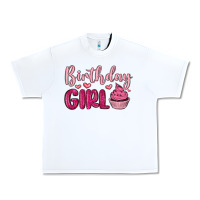 White birthday girl cupcake Urban Heavy Tee - MaliasSmallBusiness