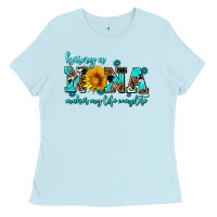 Baby Blue being a nana makes my life complete Ladies Tee - AdoDesignShop