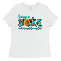 White being a nana makes my life complete Ladies Tee - AdoDesignShop
