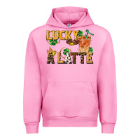 Fuchsia Pink lucky a latte Urban Hoodie - FaDigitalArtStudio