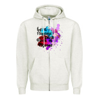 Oatmeal Heather Be a Flamingo in a Flock of Pigeons Zipper Hoodie - Bettercallsaul