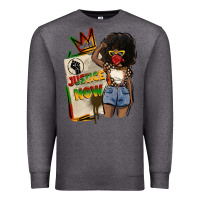 Charcoal Heather juneteenth justice now Premium Sweatshirt - CowGirlArtShop