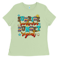 Matcha sunrise sunburn sunset repeat Ladies Tee - AdoDesignShop