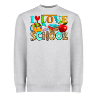 Heather Grey i love school Heavyweight Sweatshirt - NancyCooperArtShop