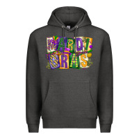 Charcoal Heather mardi  gras Premium Hoodie - CowGirlArtShop