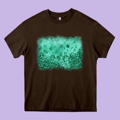 Green Glitter Background Heavy Core Tee Designed By Jahusdesignshop