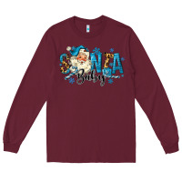 Burgundy Santa Baby Christmas Long Sleeve Tee - MaliasSmallBusiness