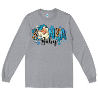 Heather Grey Santa Baby Christmas Long Sleeve Tee - MaliasSmallBusiness