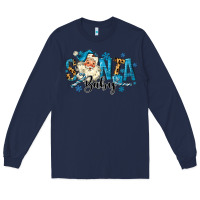 Navy Santa Baby Christmas Long Sleeve Tee - MaliasSmallBusiness