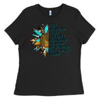 Black sunflower they whispered to her Ladies Tee - AdoDesignShop