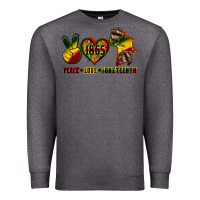 Charcoal Heather peace love juneteenth Premium Sweatshirt - CowGirlArtShop