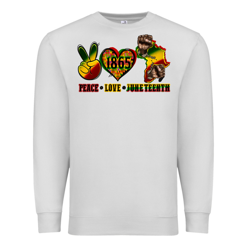 Peace Love Juneteenth Premium Sweatshirt by CowGirlArtShop | Teevron