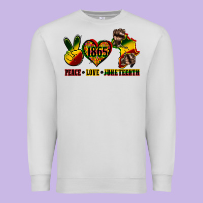 Peace Love Juneteenth Premium Sweatshirt Designed By Cowgirlartshop