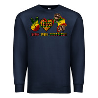 Navy peace love juneteenth Premium Sweatshirt - CowGirlArtShop
