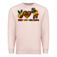 Pale Pink peace love juneteenth Premium Sweatshirt - CowGirlArtShop