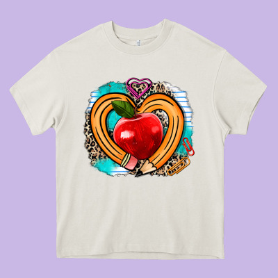 Teacher Heart Pen Heavy Core Tee Designed By Adodesignshop