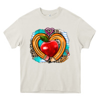 Cream teacher heart pen Heavy Core Tee - AdoDesignShop