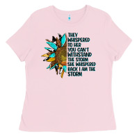 Bubblegum Pink sunflower they whispered to her Ladies Tee - AdoDesignShop