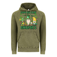 Vintage Olive shamrock with my gnomies Vintage Hoodie - MaliasSmallBusiness