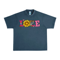 Midnight Navy love sunflower valentines day Urban Heavy Tee - AdoDesignShop