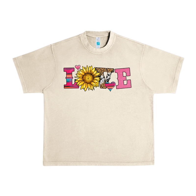 Love Sunflower Valentines Day Urban Heavy Tee by AdoDesignShop | Teevron