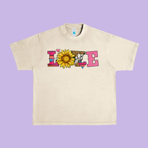 Love Sunflower Valentines Day Urban Heavy Tee Designed By Adodesignshop