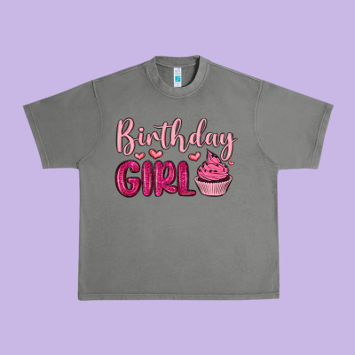 Birthday Girl Cupcake Urban Heavy Tee Designed By Maliassmallbusiness