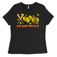 Black rub some dirt on it softball Ladies Tee - JahusDesignShop