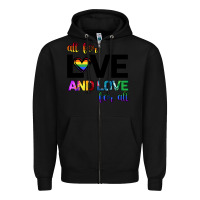 Black All For Love And Love For All Zipper Hoodie - Bettercallsaul